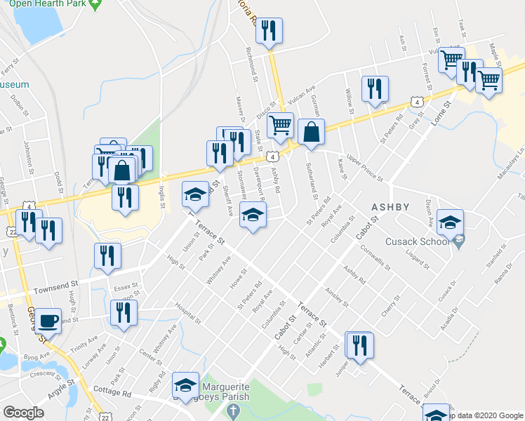 map of restaurants, bars, coffee shops, grocery stores, and more near 3 Davenport Road in Sydney