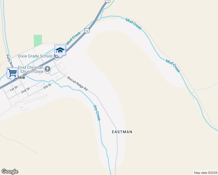 map of restaurants, bars, coffee shops, grocery stores, and more near in Dixie