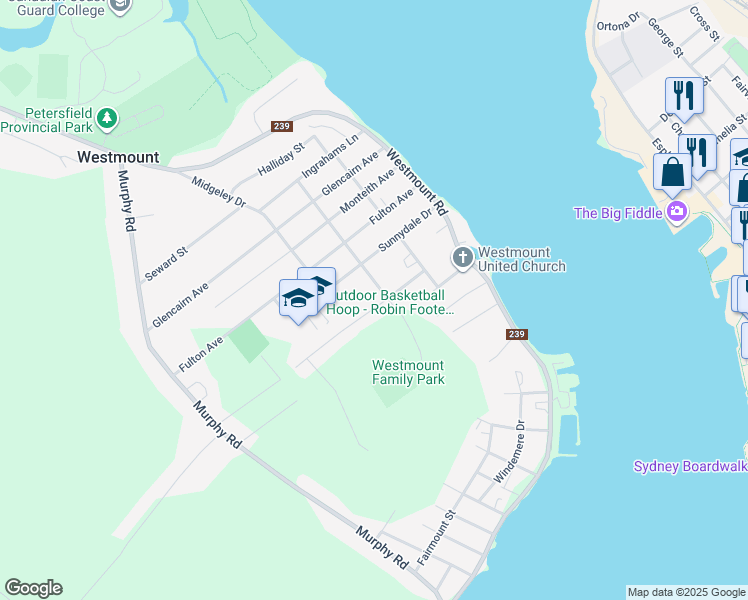 map of restaurants, bars, coffee shops, grocery stores, and more near 74 Applecross Drive in Sydney