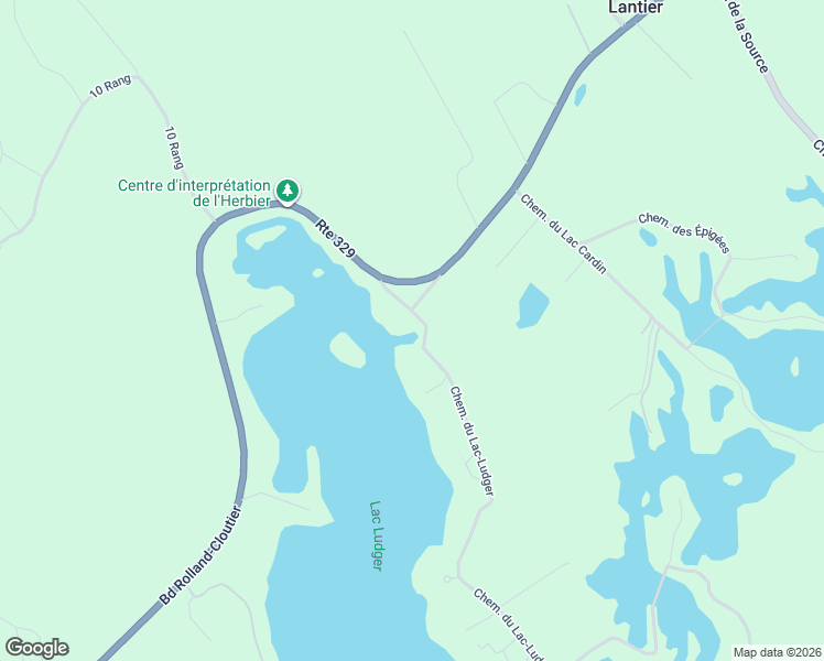 map of restaurants, bars, coffee shops, grocery stores, and more near 108 Chemin du Lac-Ludger in Lantier