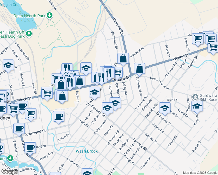 map of restaurants, bars, coffee shops, grocery stores, and more near 18 Stornaway Street in Sydney