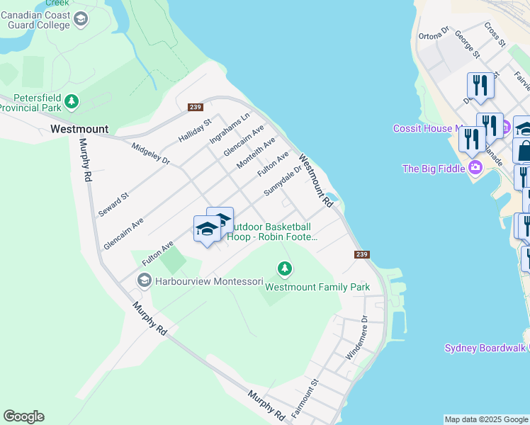 map of restaurants, bars, coffee shops, grocery stores, and more near 30 Skye Waye Drive in Westmount