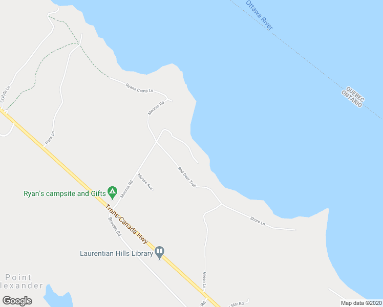 map of restaurants, bars, coffee shops, grocery stores, and more near 48 Black Bear Avenue in Laurentian Hills