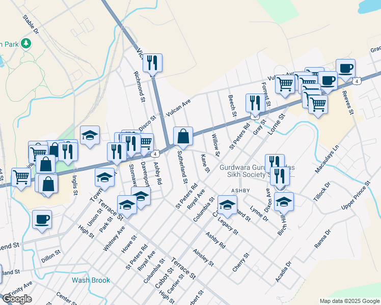 map of restaurants, bars, coffee shops, grocery stores, and more near 106 Cornishtown Road in Sydney