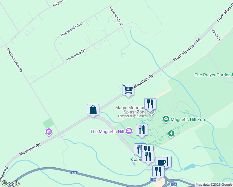 map of restaurants, bars, coffee shops, grocery stores, and more near 861 Front Mountain Road in Moncton