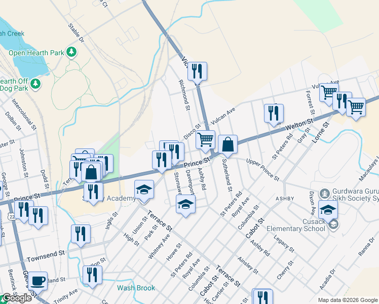 map of restaurants, bars, coffee shops, grocery stores, and more near State Street in Sydney