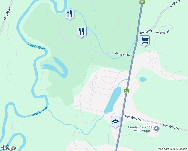 map of restaurants, bars, coffee shops, grocery stores, and more near 292 Allée des Chevaux-Blancs in Mont-Tremblant