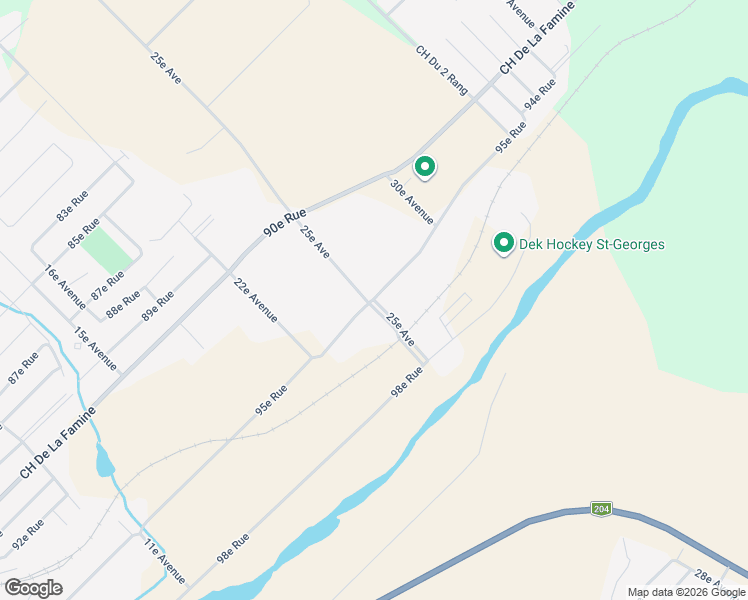 map of restaurants, bars, coffee shops, grocery stores, and more near 9515 25e Avenue in Saint-Georges