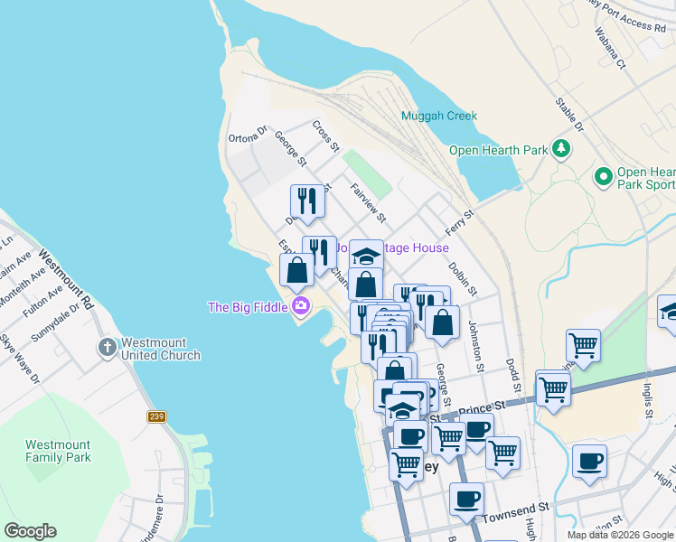 map of restaurants, bars, coffee shops, grocery stores, and more near 79 Charlotte Street in Sydney