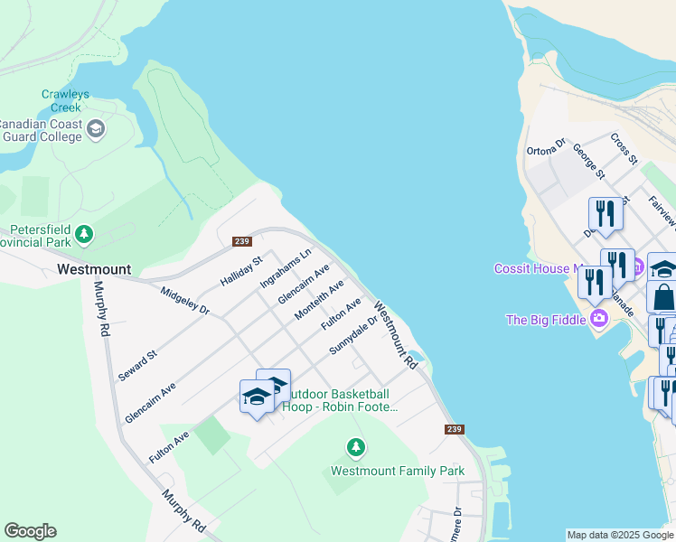 map of restaurants, bars, coffee shops, grocery stores, and more near 855 Westmount Road in Sydney