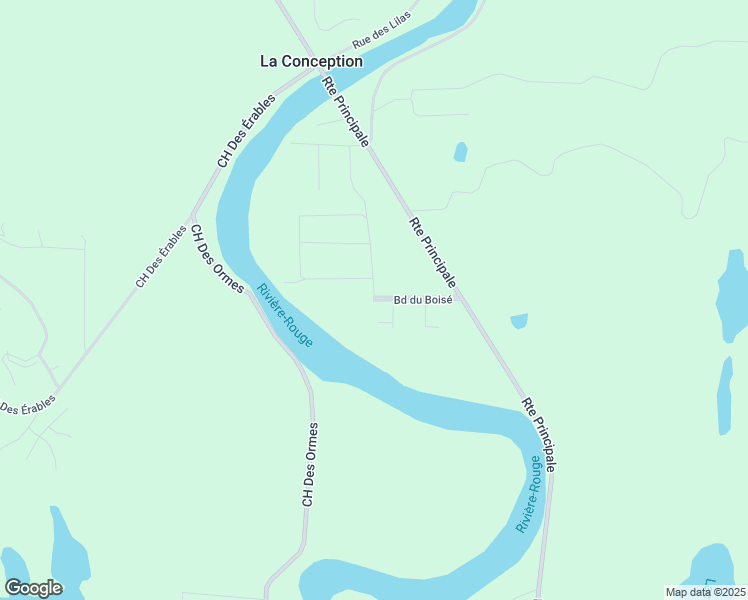 map of restaurants, bars, coffee shops, grocery stores, and more near 1359 Boulevard du Boisé in La Conception