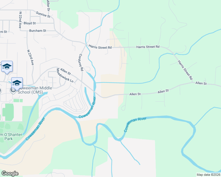 map of restaurants, bars, coffee shops, grocery stores, and more near 2701 Allen Street in Kelso