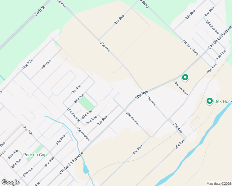 map of restaurants, bars, coffee shops, grocery stores, and more near 8755 22e Avenue in Saint-Georges
