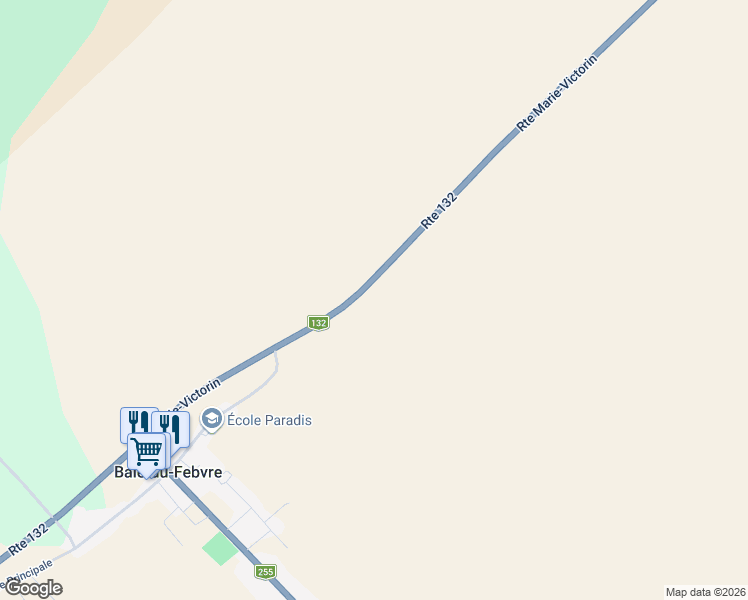 map of restaurants, bars, coffee shops, grocery stores, and more near 490 Route Marie-Victorin in Baie-du-Febvre