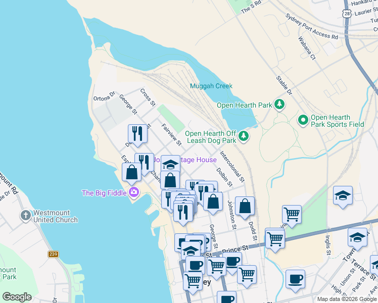 map of restaurants, bars, coffee shops, grocery stores, and more near 100 York Street in Sydney