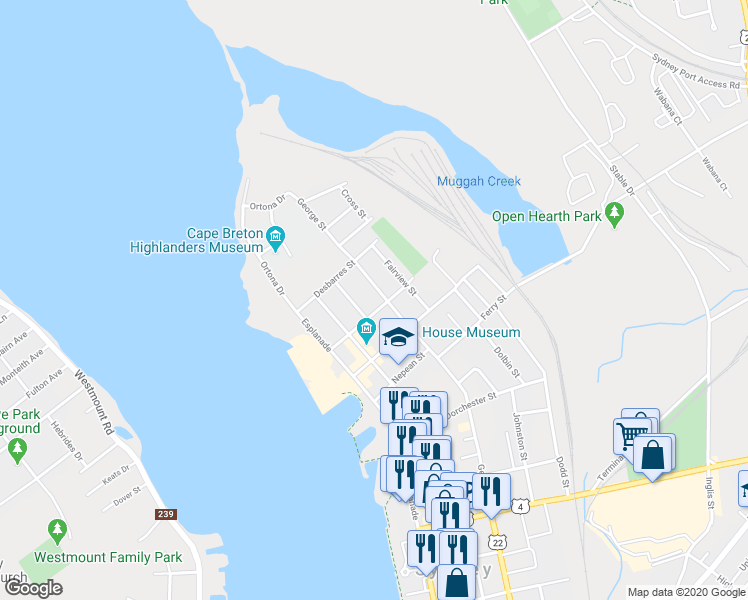 map of restaurants, bars, coffee shops, grocery stores, and more near 102 George Street in Sydney
