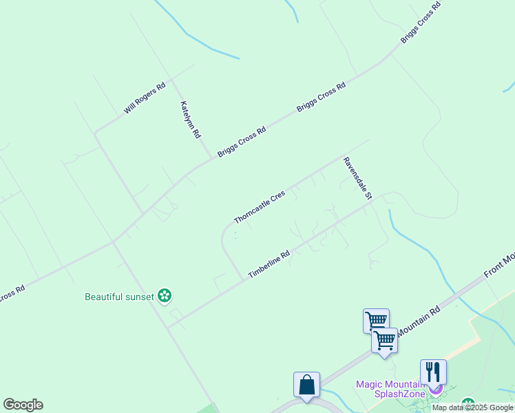 map of restaurants, bars, coffee shops, grocery stores, and more near Thorncastle Crescent in Moncton