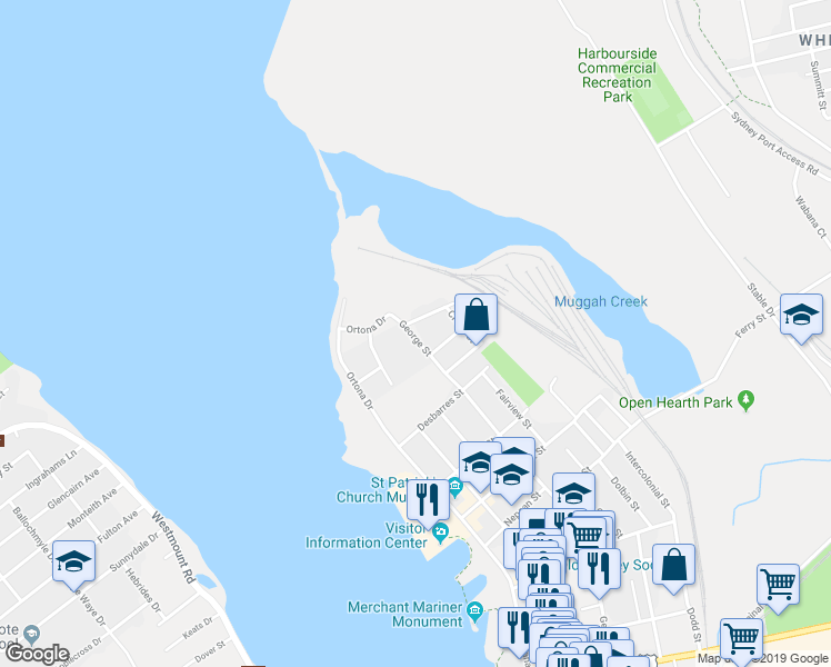 map of restaurants, bars, coffee shops, grocery stores, and more near 17 George Street in Sydney