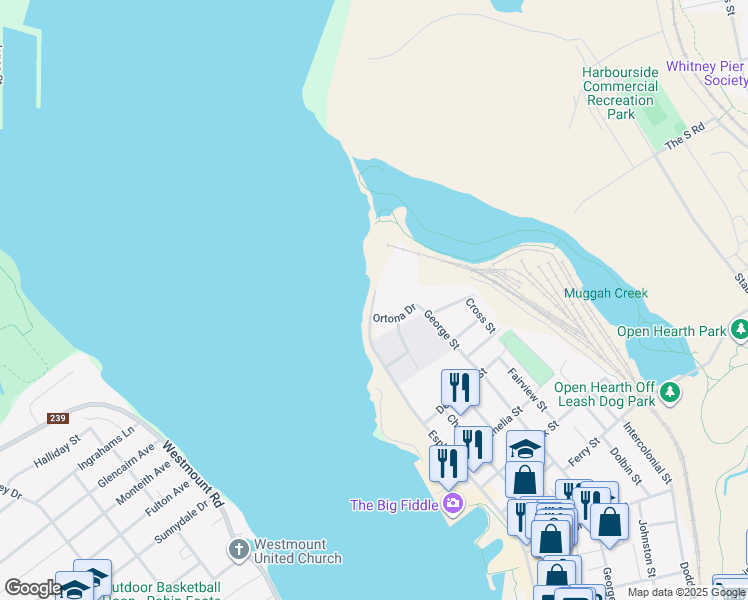 map of restaurants, bars, coffee shops, grocery stores, and more near Esplanade Street in Sydney