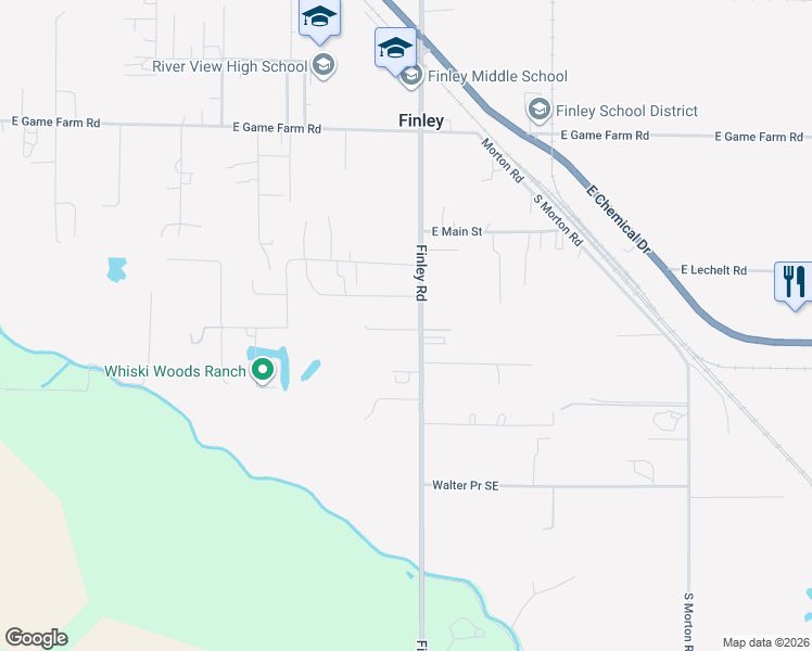 map of restaurants, bars, coffee shops, grocery stores, and more near 40906-41304 South Finley Road in Kennewick