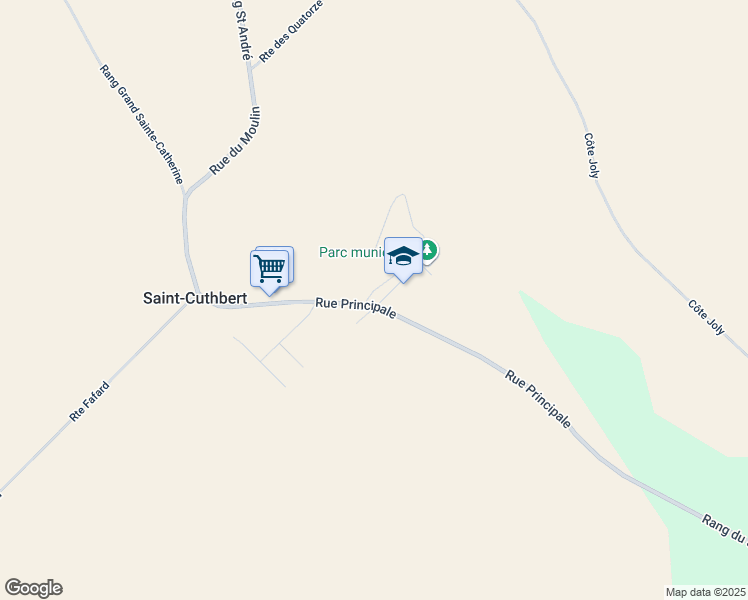 map of restaurants, bars, coffee shops, grocery stores, and more near 1960 Rue Principale in Saint-Cuthbert