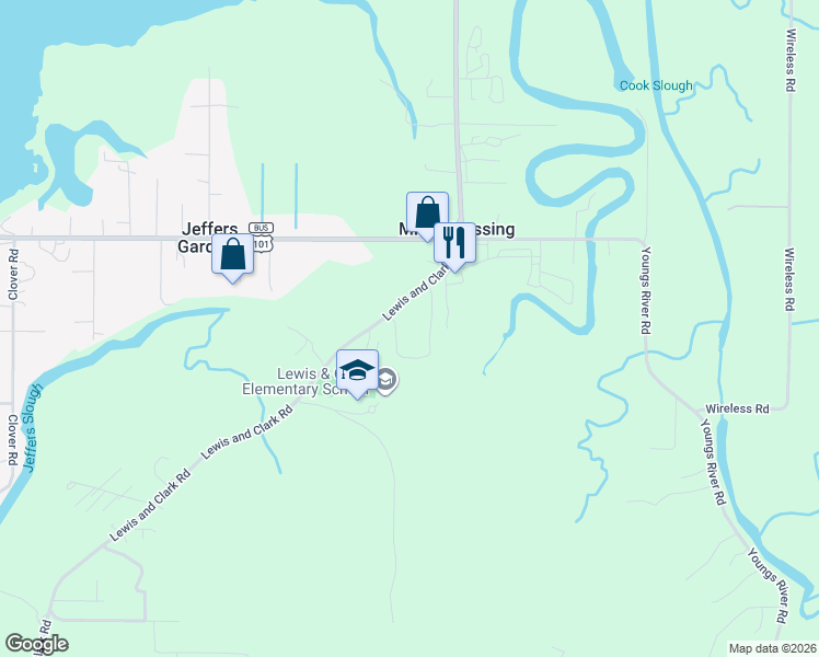 map of restaurants, bars, coffee shops, grocery stores, and more near 35593 Bella Ridge Loop in Astoria