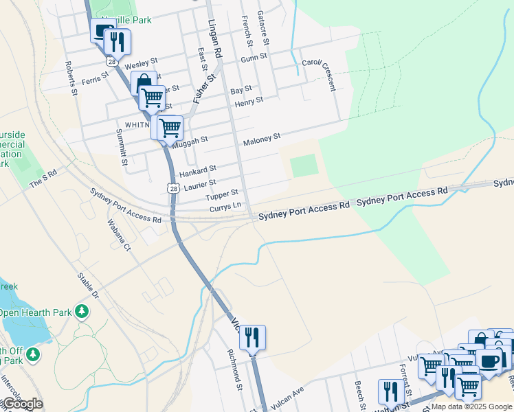 map of restaurants, bars, coffee shops, grocery stores, and more near 10 Lingan Road in Sydney
