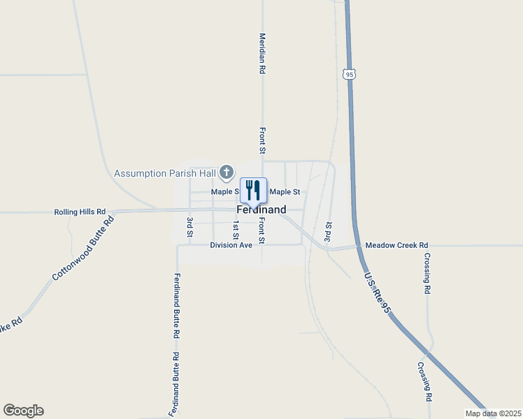 map of restaurants, bars, coffee shops, grocery stores, and more near in Ferdinand