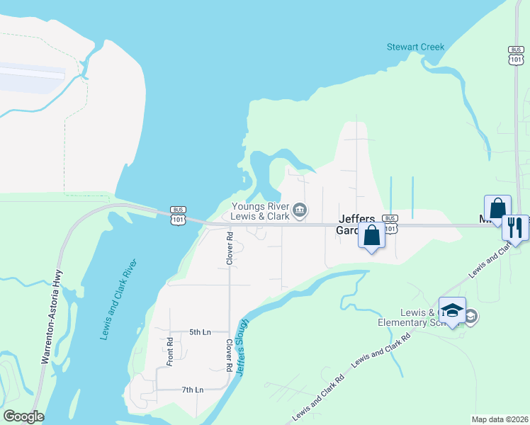 map of restaurants, bars, coffee shops, grocery stores, and more near 858-862 Warrenton-Astoria Highway in Astoria