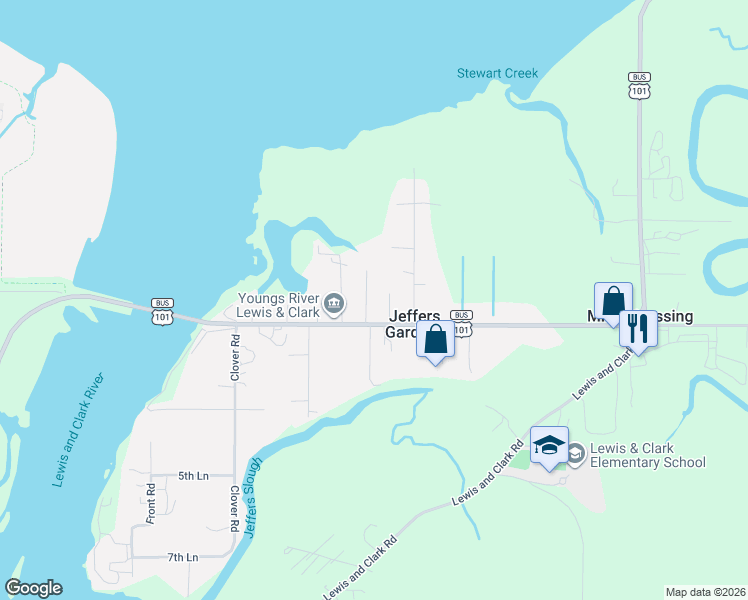 map of restaurants, bars, coffee shops, grocery stores, and more near 92367 East Road in Astoria