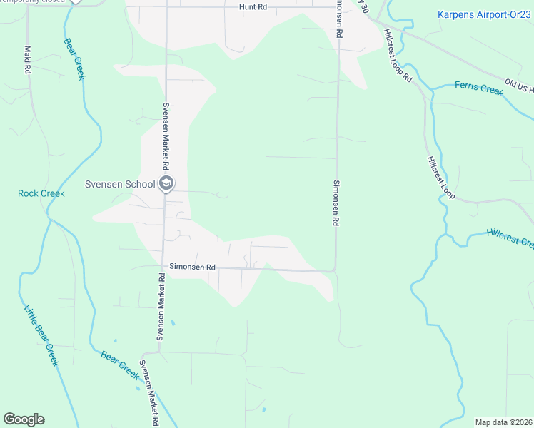 map of restaurants, bars, coffee shops, grocery stores, and more near in Svensen Junction
