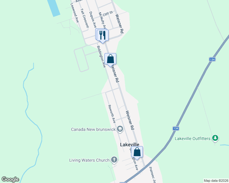 map of restaurants, bars, coffee shops, grocery stores, and more near 91 Biddington Avenue in Lakeville