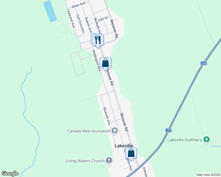map of restaurants, bars, coffee shops, grocery stores, and more near 91 Biddington Avenue in Lakeville