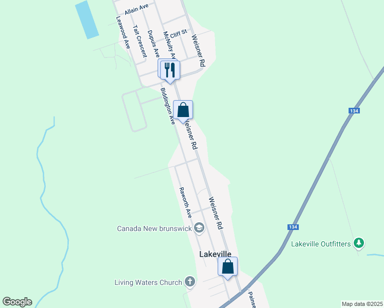 map of restaurants, bars, coffee shops, grocery stores, and more near 94 Weisner Road in Lakeville