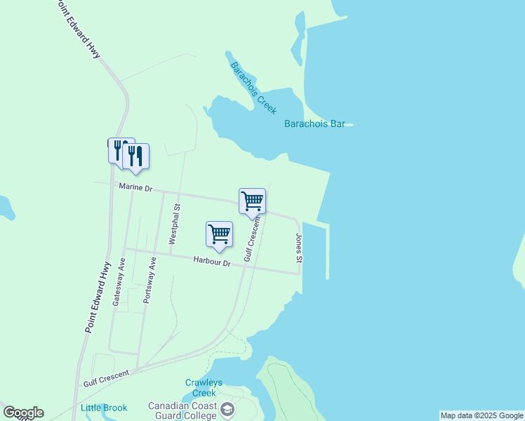 map of restaurants, bars, coffee shops, grocery stores, and more near 8 Marine Drive in Edwardsville