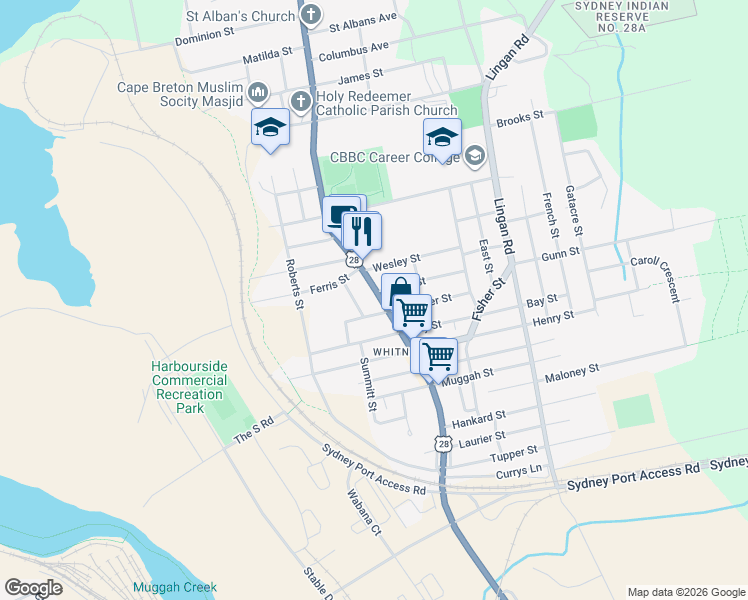 map of restaurants, bars, coffee shops, grocery stores, and more near 817 Victoria Road in Sydney