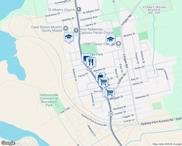map of restaurants, bars, coffee shops, grocery stores, and more near 859 Victoria Road in Sydney