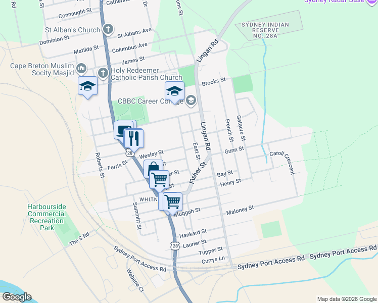 map of restaurants, bars, coffee shops, grocery stores, and more near 6 South Street in Sydney