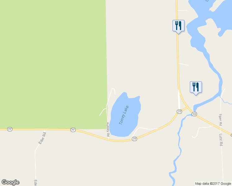 map of restaurants, bars, coffee shops, grocery stores, and more near 23274 Kubley Road in Glidden