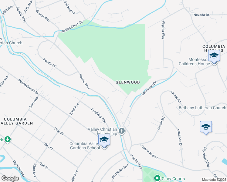 map of restaurants, bars, coffee shops, grocery stores, and more near 15 Country Club Drive in Longview