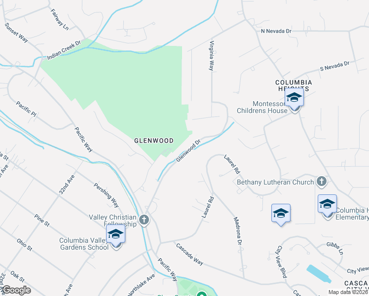 map of restaurants, bars, coffee shops, grocery stores, and more near 2955 Glenwood Drive in Longview