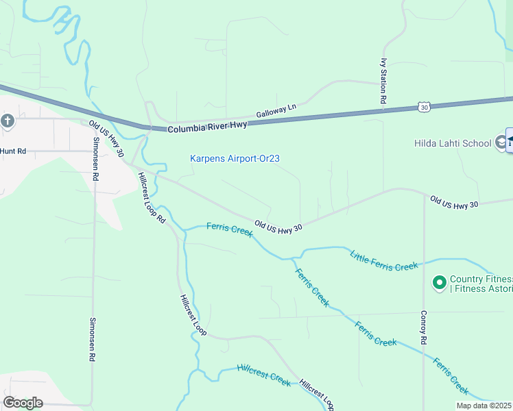 map of restaurants, bars, coffee shops, grocery stores, and more near 40684 Karpen's Airport Lane in Astoria
