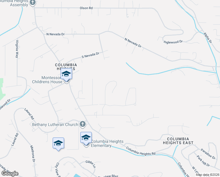 map of restaurants, bars, coffee shops, grocery stores, and more near 131 East Canyonview Drive in Longview