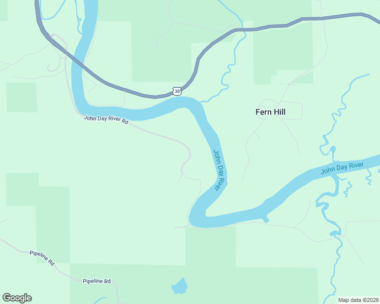 map of restaurants, bars, coffee shops, grocery stores, and more near John Day River Road in Clatsop County