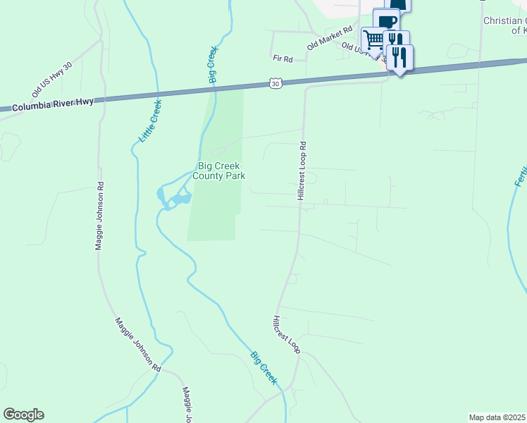 map of restaurants, bars, coffee shops, grocery stores, and more near 41950 Meyer Lane in Astoria