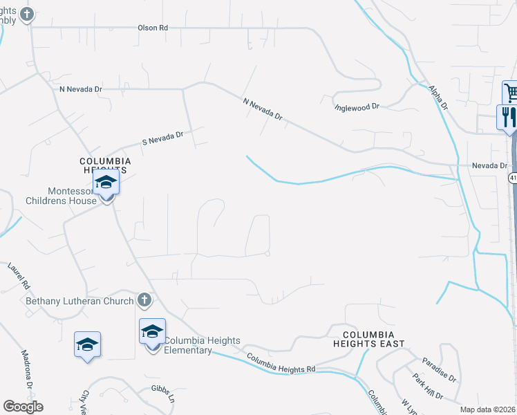 map of restaurants, bars, coffee shops, grocery stores, and more near 148 East Canyonview Drive in Longview