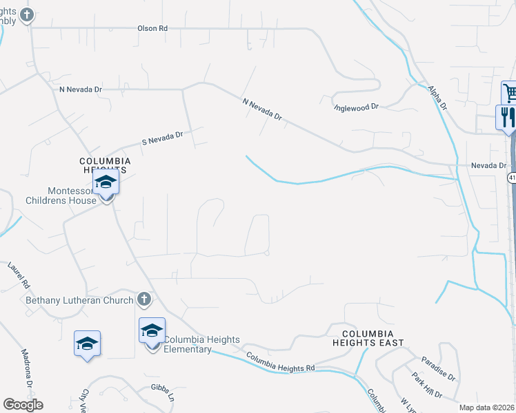 map of restaurants, bars, coffee shops, grocery stores, and more near 148 West Canyonview Drive in Longview