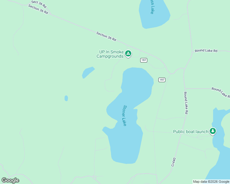 map of restaurants, bars, coffee shops, grocery stores, and more near N238 Stoner Lake Road in Alger County