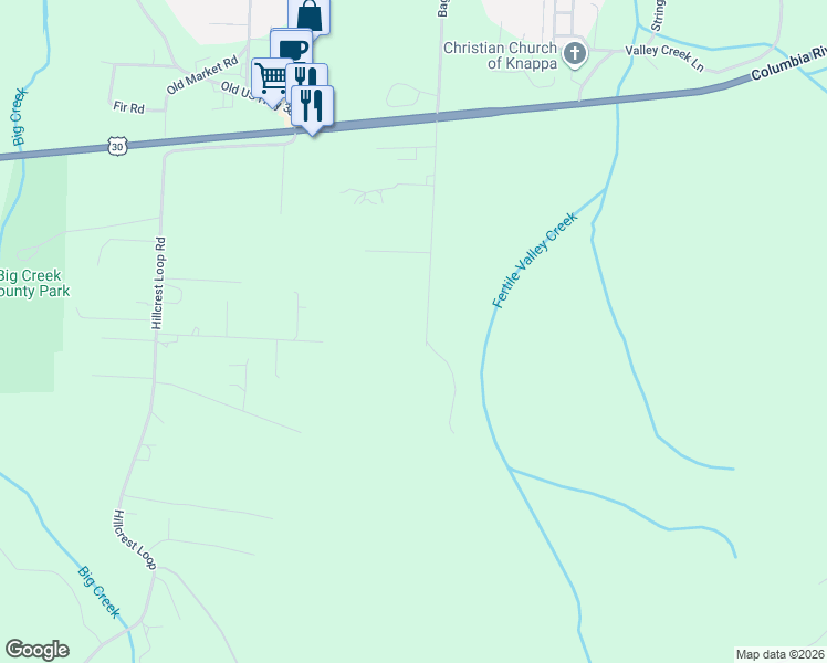 map of restaurants, bars, coffee shops, grocery stores, and more near 92464 Abbott Road in Astoria