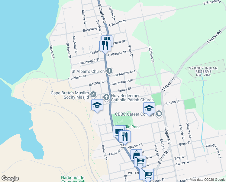 map of restaurants, bars, coffee shops, grocery stores, and more near 0 James Street in Sydney